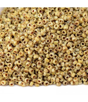Round beads 4512 15/0 Picasso Canary Yellow, 5 grams