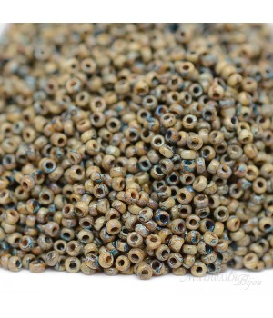 Round beads 4517 15/0 Picasso Brown, 5 grams