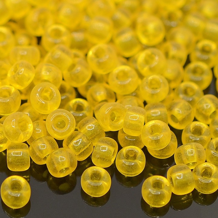 Beads round 0136 6/0 Transparent Yellow, 10 grams