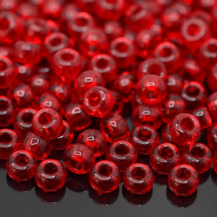 Round beads 0141 6/0 Transparent Ruby, 10 grams