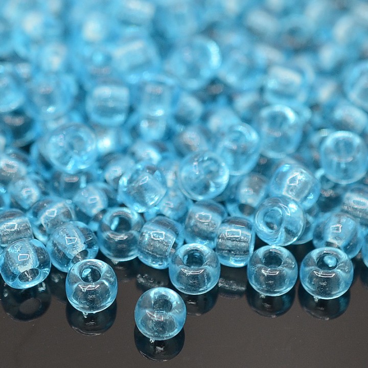 Beads round 0148 6/0 Transparent Light Blue, 10 grams