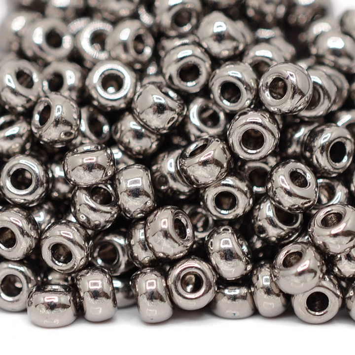 Beads round 0190 6/0 Nickel Plated, 10 grams