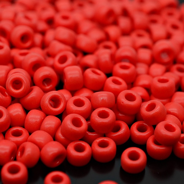 Бисер круглый 0408 6/0 Opaque Red, 10 грамм