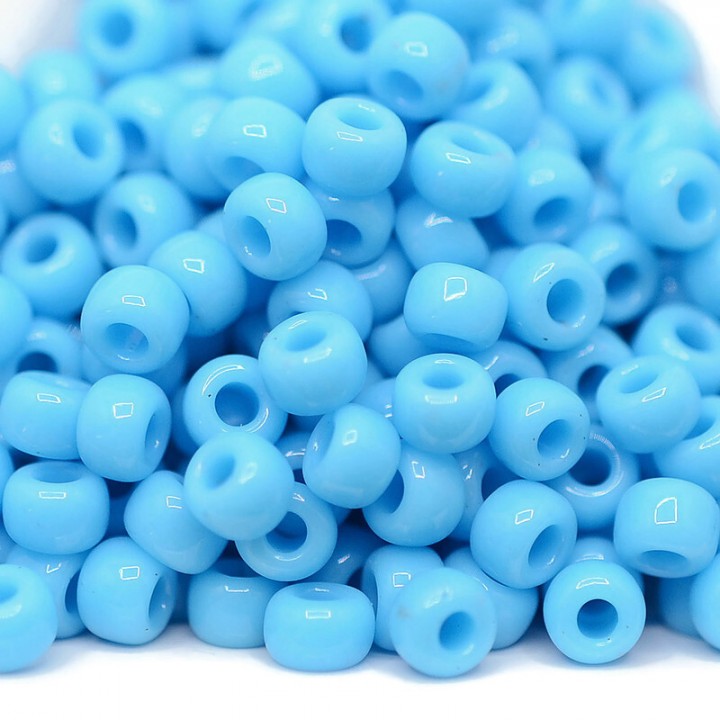 Beads round 0413 6/0 Opaque Turquoise Blue, 10 grams