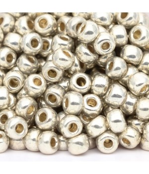 Бисер круглый 4201 6/0 Duracoat Galvanized Silver, 10 грамм