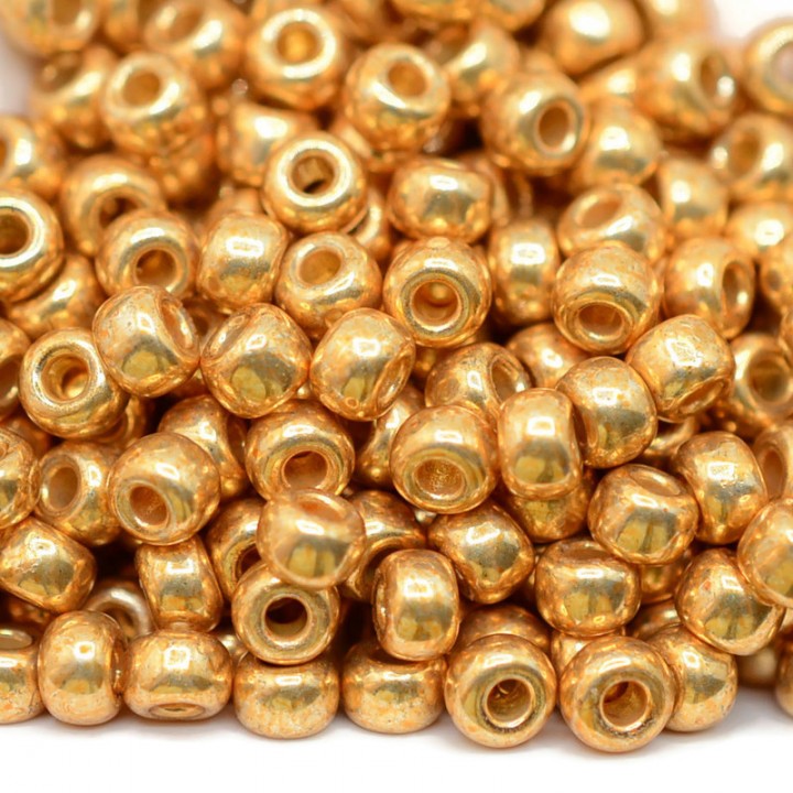 Beads round 4202 6/0 Duracoat Galvanized Gold, 10 grams