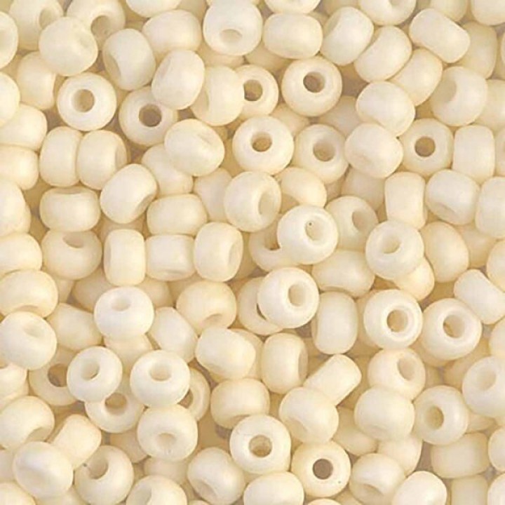 Beads round 2021 6/0 Matte Opaque Cream, 10 grams