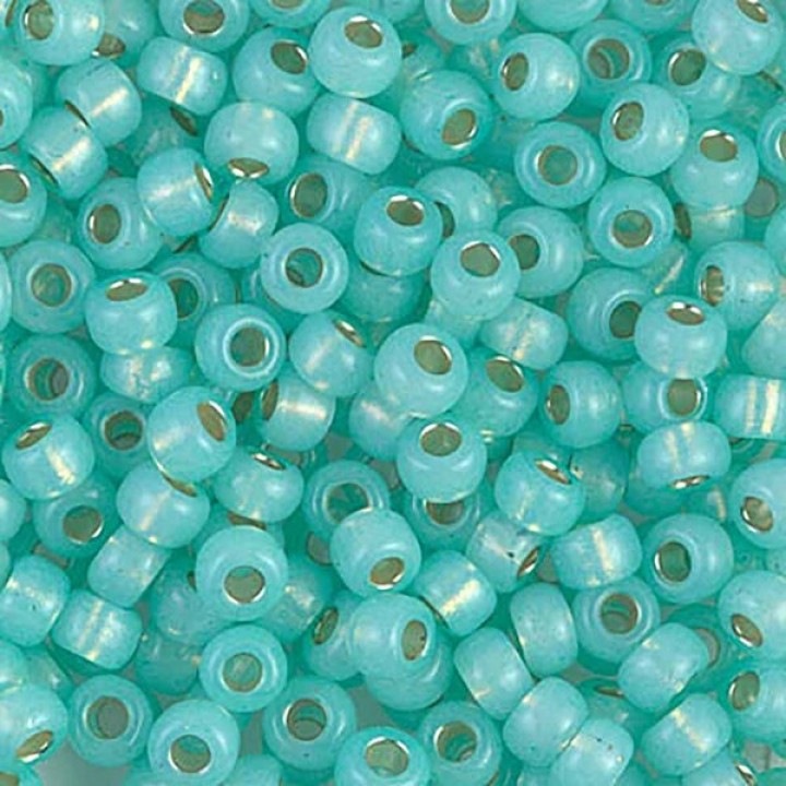 Beads round 0571 6/0 Mint Green S/L Alabaster, 10 grams