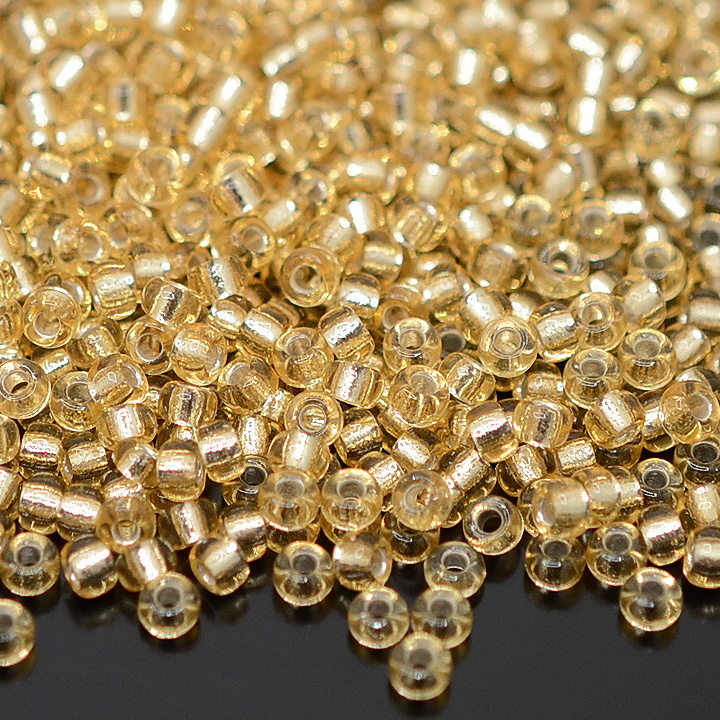 Beads round 0002 8/0 S/L Light Gold, 5 grams