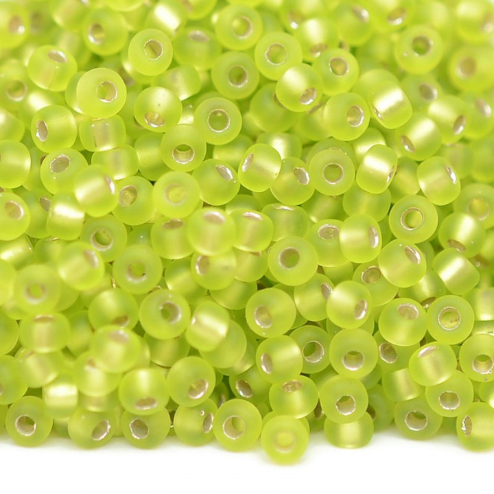 Beads round 0014F 8/0 Matte S/l Chartreuse, 5 grams