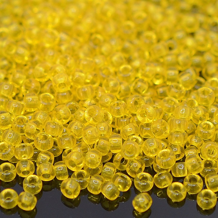 Beads round 0136 8/0 Transparent Yellow, 5 grams
