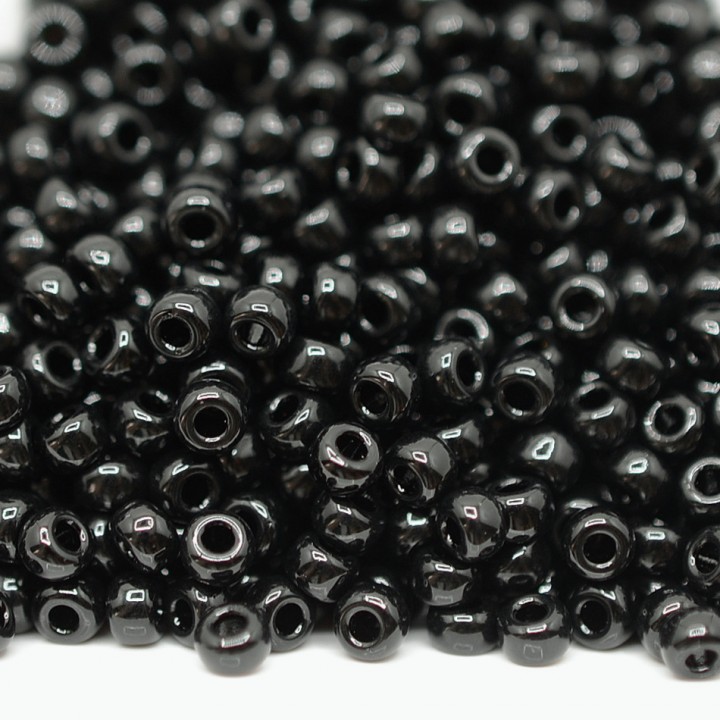 Beads round 0401 8/0 Opaque Black, 5 grams
