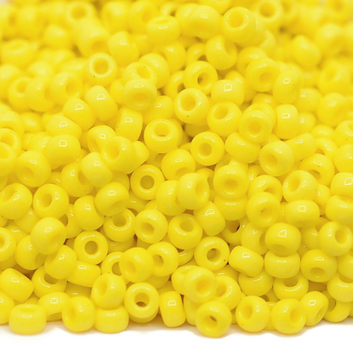 Beads round 0404 8/0 Opaque Yellow, 5 grams