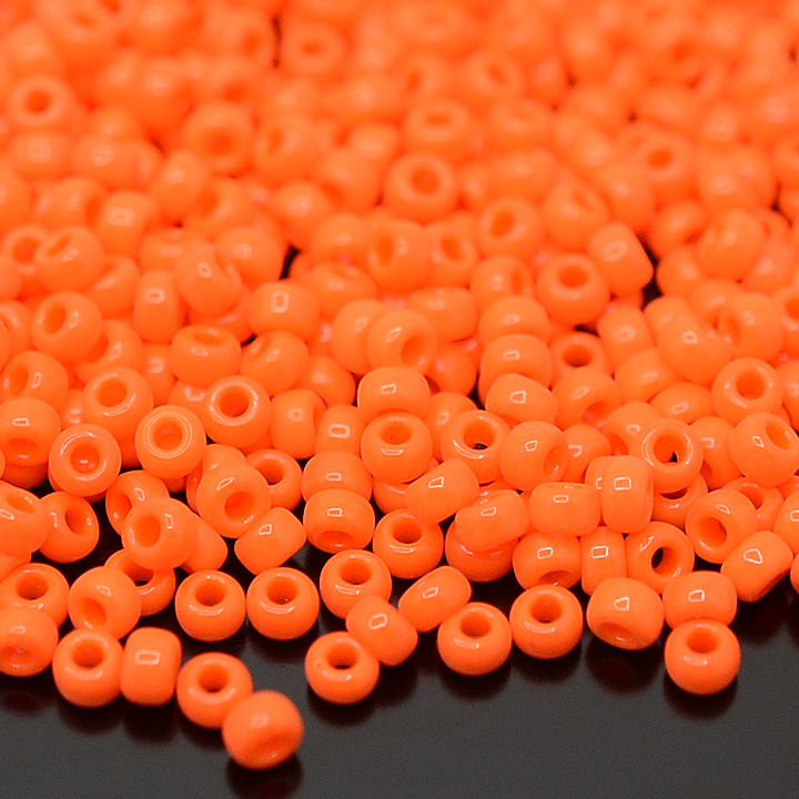 Round beads 0406 8/0 Opaque Orange, 5 grams