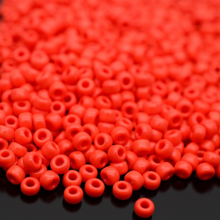 Бисер круглый 0407 8/0 Opaque Vermillion Red, 5 грамм
