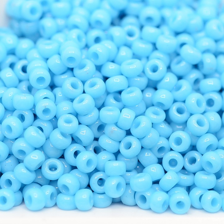 Beads round 0413 8/0 Opaque Turquoise Blue, 5 grams
