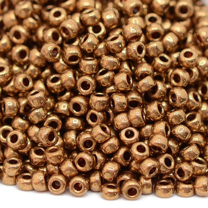 Beads round 0457L 8/0 Metallic Light Bronze, 5 grams