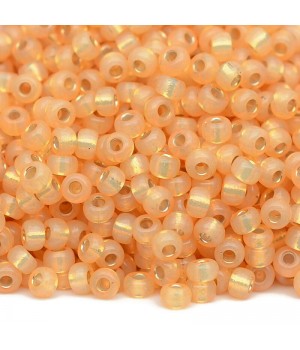 Round beads Miyuki 0552 8/0 Light Yellow Orange Alabaster S/L, 5 grams