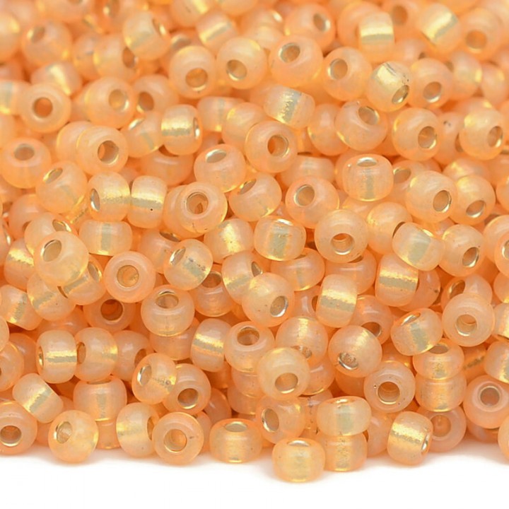 Round beads Miyuki 0552 8/0 Light Yellow Orange Alabaster S/L, 5 grams