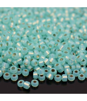 Round beads Miyuki 0571 8/0 Mint Green Alabaster S/L, 5 grams