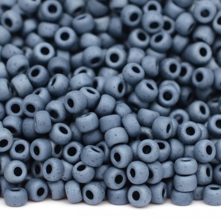 Round beads Miyuki 1254(2001) 8/0 Matte Gunmetal, 5 grams