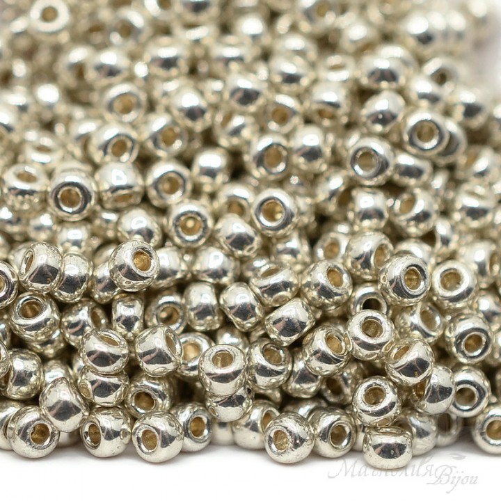 Round beads 4201 8/0 Duracoat Galvanized Silver, 5 grams