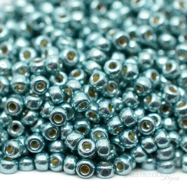 Beads round 4216 8/0 Duracoat Galvanized Dark Seafoam, 5 grams