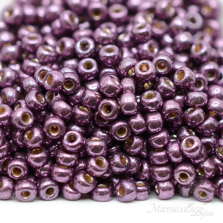 Beads round 4220 8/0 Duracoat Galvanized Eggplant, 5 grams