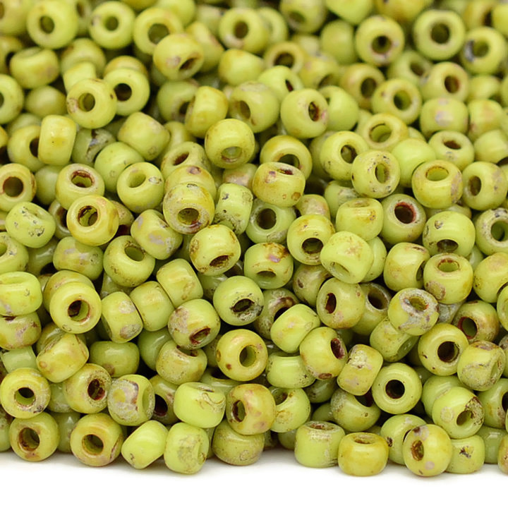 Round beads Miyuki 4515 8/0 Picasso Chartreuse, 5 grams