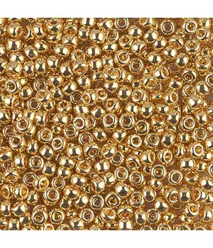 Round beads Miyuki 0191 8/0 24K Gold Plated, 5 grams