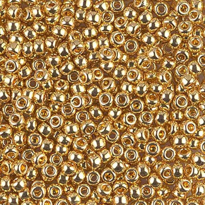 Round beads Miyuki 0191 8/0 24K Gold Plated, 5 grams