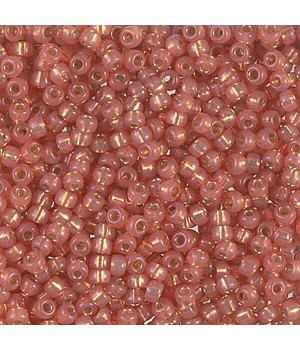 Round beads Miyuki 0553 8/0 Dark Peach S/L Alabaster, 5 grams