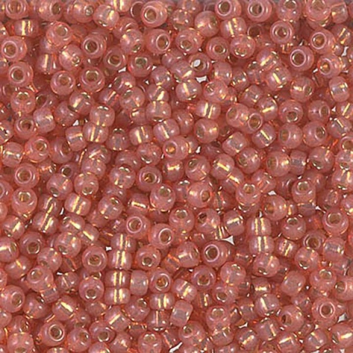 Round beads Miyuki 0553 8/0 Dark Peach S/L Alabaster, 5 grams