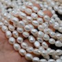 Natural Cultured Freshwater Pearl ~9-11mm baroque freeform white color, 1 strand