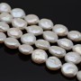 Natural Keshi Freshwater Pearl Beads Flat Round white color, 5 pieces