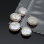 Natural Keshi Freshwater Pearl Beads Flat Round white color, 5 pieces