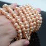 Baroque oval pearls (potato) 8-9mm peach, thread 36cm