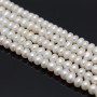 Natural pearl Button ~5-6mm white, thread 36cm