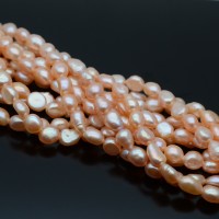 Natural Cultured Freshwater Baroque Pearl ~5-7mm A+ freeform Rose Gold color, 1 strand