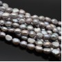  Natural Cultured Freshwater Baroque Pearl ~7-8mm 2A+ freeform gray color, 1 strand