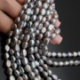  Natural Cultured Freshwater Baroque Pearl ~7-8mm 2A+ freeform gray color, 1 strand
