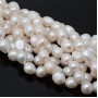 Baroque freeform pearls ~9-12mm white, 1 strand