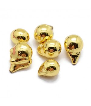 Natural Baroque Freshwater Pearl Beads, Golden Plated