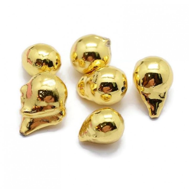 Natural Baroque Freshwater Pearl Beads, Golden Plated