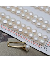Natural half drilled Pearls 4A Grade 7.5-8mm white color, 1 pair