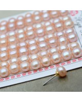 Natural half drilled Pearls 4A Grade 7-7.5mm peach color, 1 pair