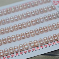 Жемчуг Кнопка натуральный для вклейки AA Grade 3.5мм персиковый, 1 пара