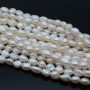 Natural Cultured Freshwater Baroque Pearl ~6-7mm A+ freeform white color, 1 strand