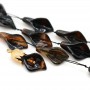 Black agate calla bead ~30mm, 1 piece