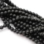 Black agate natural 6mm frosted round beads Grade A, 1 strand